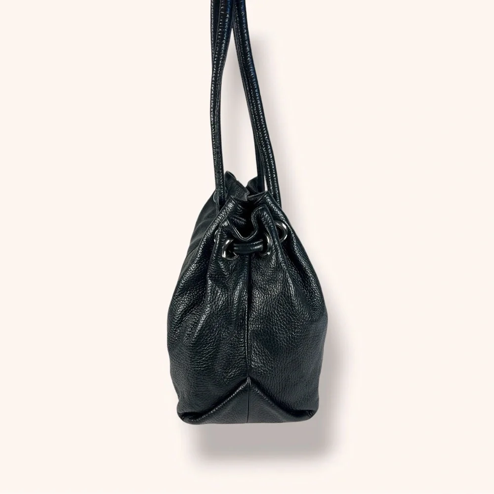 FURLA Black Pebbled Leather Hobo Shoulder Bag - Picture 4 of 12
